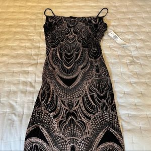 Jump Glitter Print Slinky Slip Gown